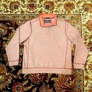 Tommy Bahama Long Sleeve 1/4 Button-Up Polo Shirt Men’s Size M Light Red Shirt